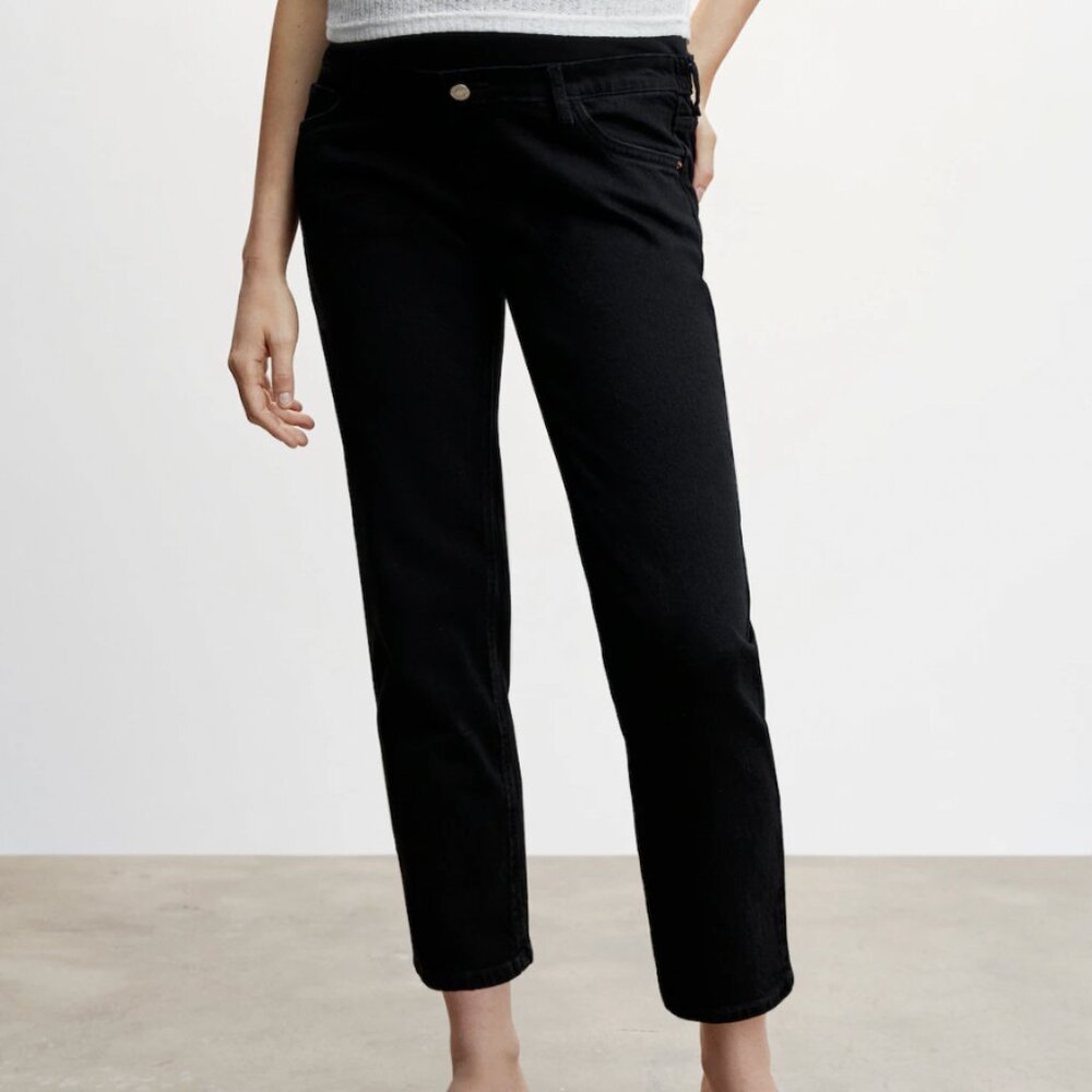 NEW, Mango , Maternity Straight Jeans - Black